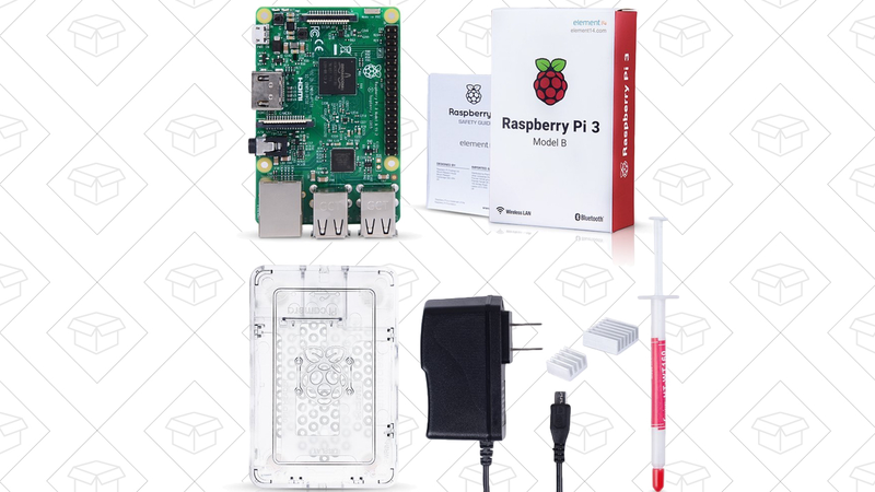 Raspberry Pi 3 Starter Kit, $40 with code NQSP6XGS
